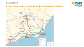 FERROVIA
Acesso ferroviário através da MRS ao Superporto Sudeste

13

 