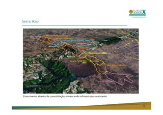 Serra Azul




Crescimento através da consolidação alavancando infraestrutura existente



                                                                           12
 