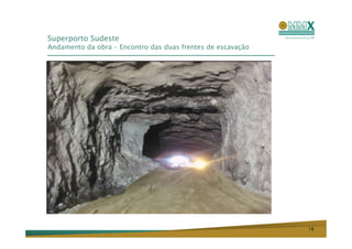 Superporto Sudeste
Andamento da obra – Encontro das duas frentes de escavação




                                                             19
 