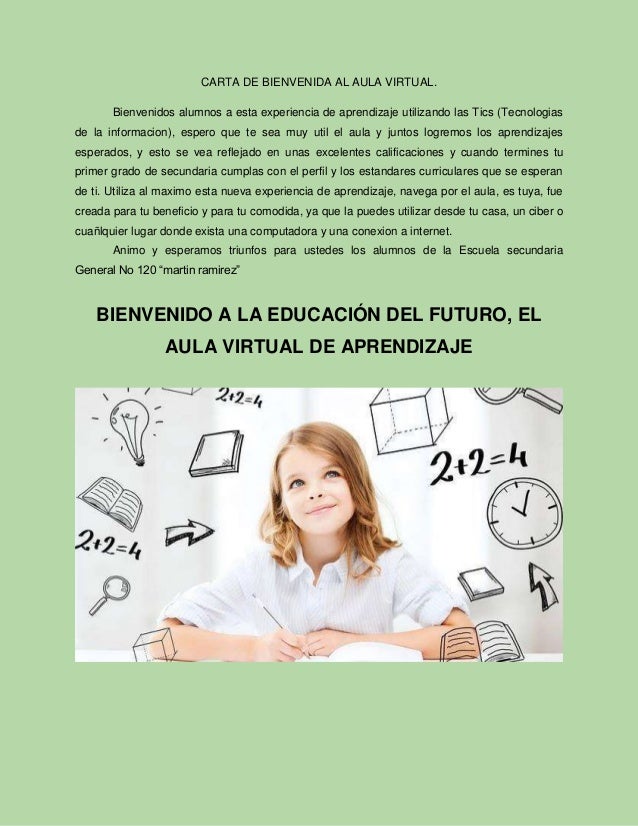Ejemplo De Mensaje De Bienvenida A Un Curso Virtual Opciones de Ejemplo