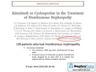 N Engl J Med 2019;381:36-46.
130 patients who had membranous nephropathy
 
