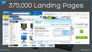 375,000 Landing Pages
49#mnsummit @caseyhen
 