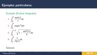 Ejemplos particulares.
Example (Solución de ED con valores iniciales )
Resolver el problema de valor inicial
d2✓
dt2
+
d✓...