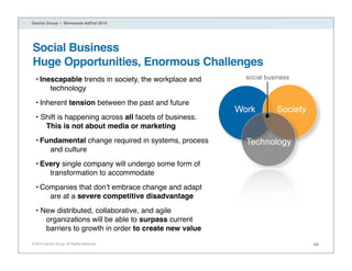 Dachis Group | Minnesota AdFed 2010




Social Business
Huge Opportunities, Enormous Challenges
  • Inescapable trends in ...