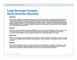 Dachis Group | Minnesota AdFed 2010




Large Beverage Company
Social Business Education
       Situation:
       The worl...
