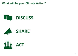 44
What will be your Climate Action?
DISCUSS
SHARE
ACT
 
