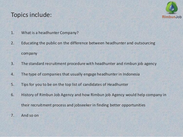 how to be a headhunter
