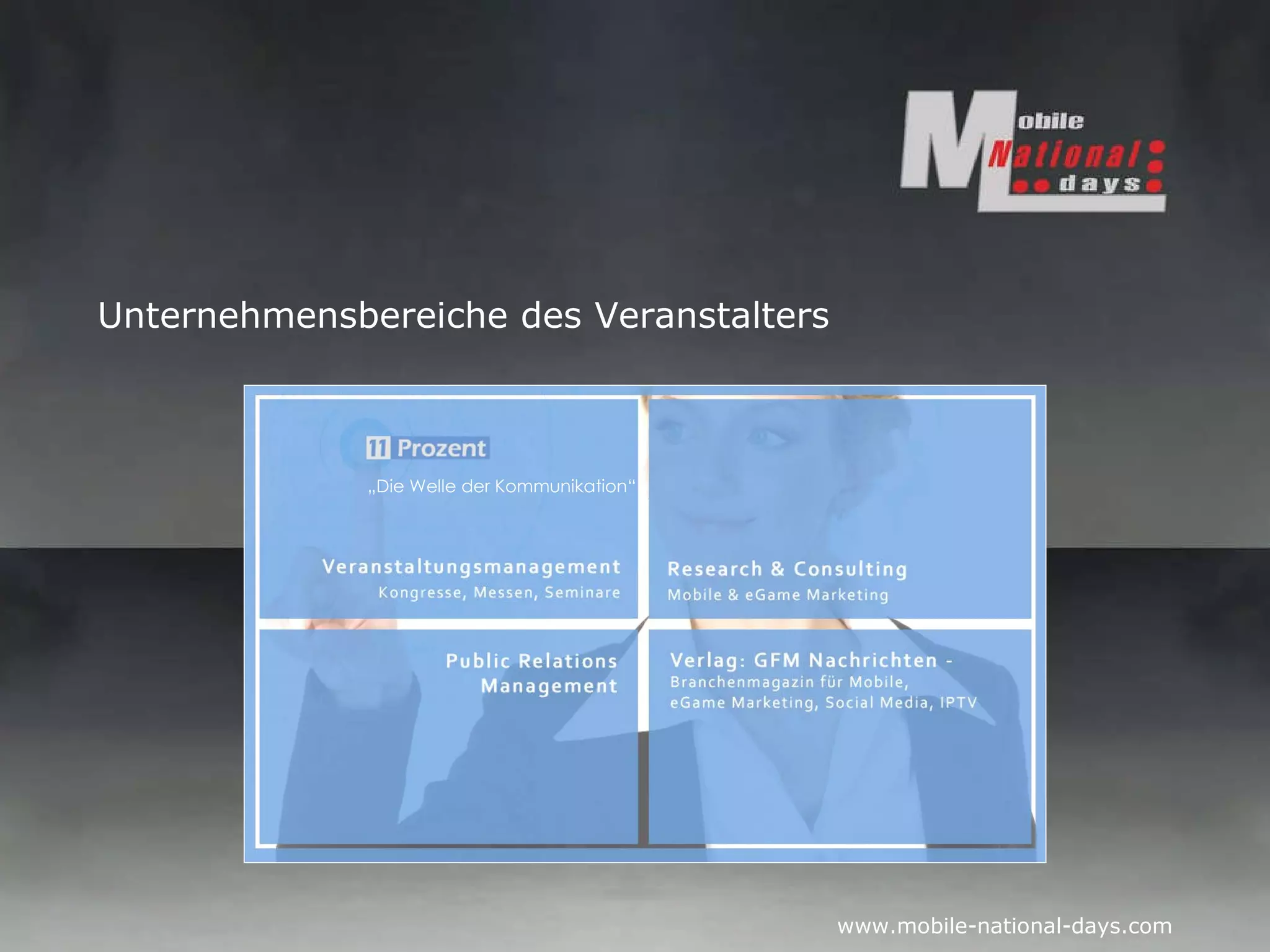 Unternehmensbereiche des Veranstalters „ Die Welle der Kommunikation“ 