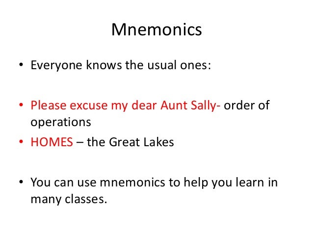 Mnemonics