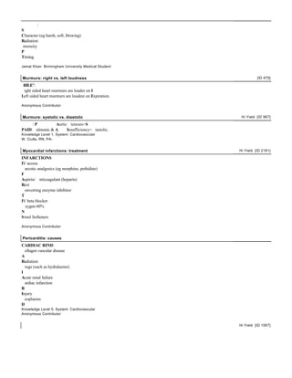 Mnemonics for medicine students | PDF