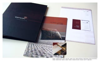 eeﬁcon
logotipo ¬ tarjetas de visita ¬ sobres ¬ hoja carta ¬ carpeta ¬ sello ¬ dossier de franquicia ¬ diseño interior y exterior de las oﬁcinas ¬
carteles ¬ diseño de feria ¬ dípticos ¬ trípticos ¬ folletos ¬ rotulación de coches ¬ anuncios ¬ spot TV ¬ página web ¬
 