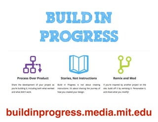 Build in
Progress
buildinprogress.media.mit.edu
 