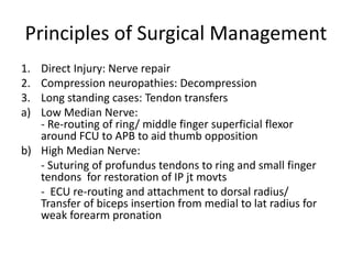 Decompression Transfer Median nerve injuries and mangement | PPTX