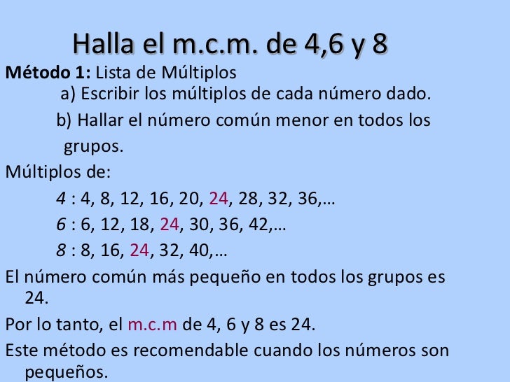 Mínimo Común Múltiplo De 8 Y 4 MíNimo ComúN MúLtiplo