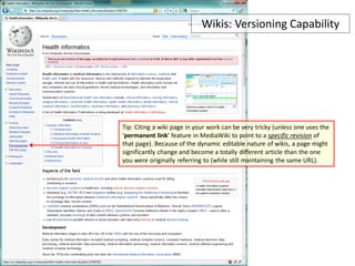 Wikis: Comparing Versions
 