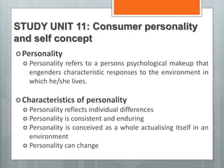 Consumer Personality Examples Mnm1505+slides | PPTX