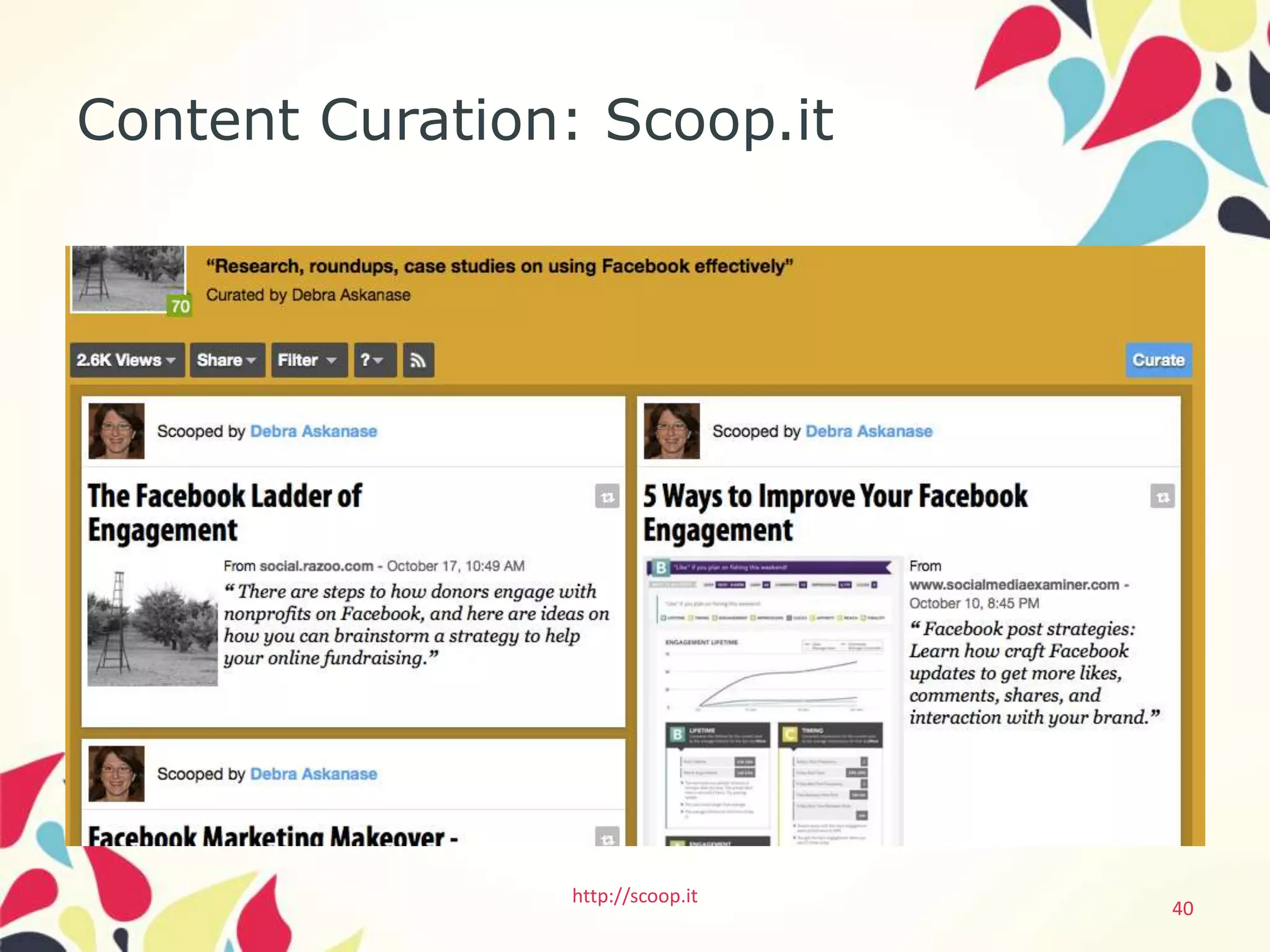 Content Curation: Scoop.it




                 http://scoop.it
                                   40
 