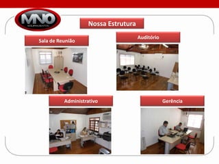 Nossa Estrutura
                                     Auditório
Sala de Reunião




          Administrativo                         Gerência
 