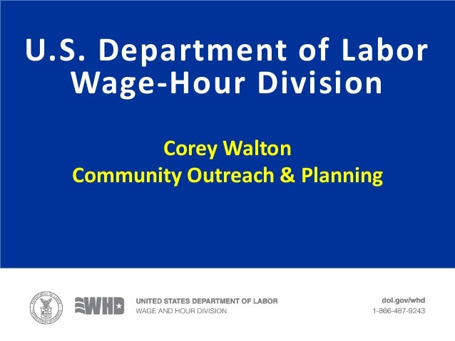 U S Department Of Labor Wage Hour Division