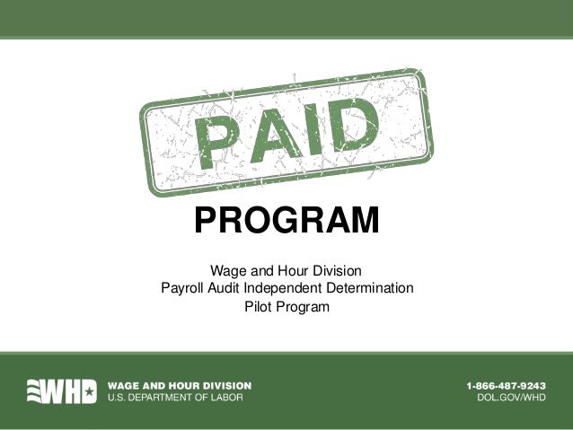 U S Department Of Labor Wage Hour Division