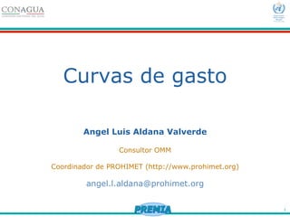 1
Curvas de gasto
Angel Luis Aldana Valverde
Consultor OMM
Coordinador de PROHIMET (http://www.prohimet.org)
angel.l.aldana@prohimet.org
 