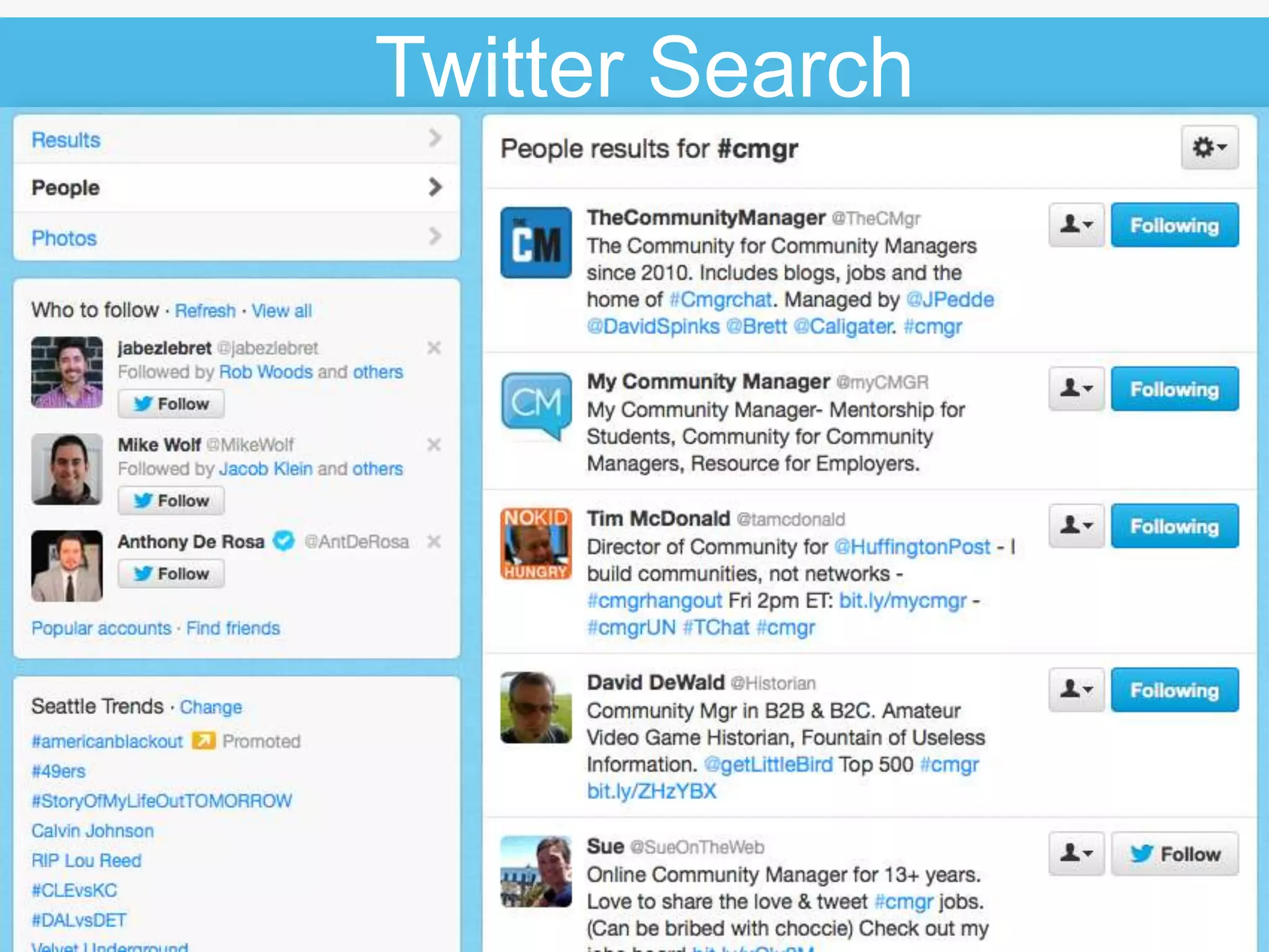Twitter Search

@jennita

#MNSearch

 