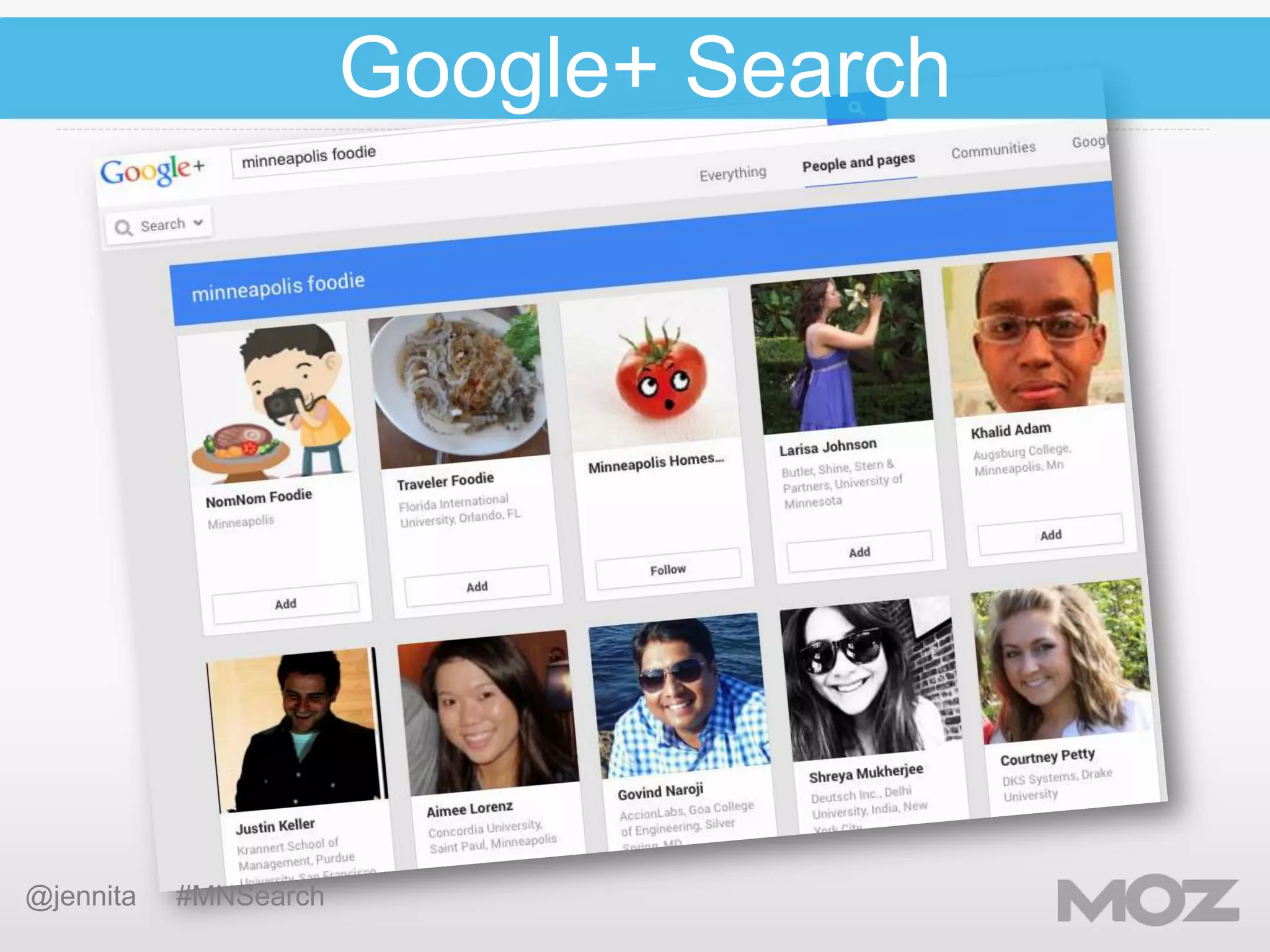 Google+ Search

@jennita

#MNSearch

 