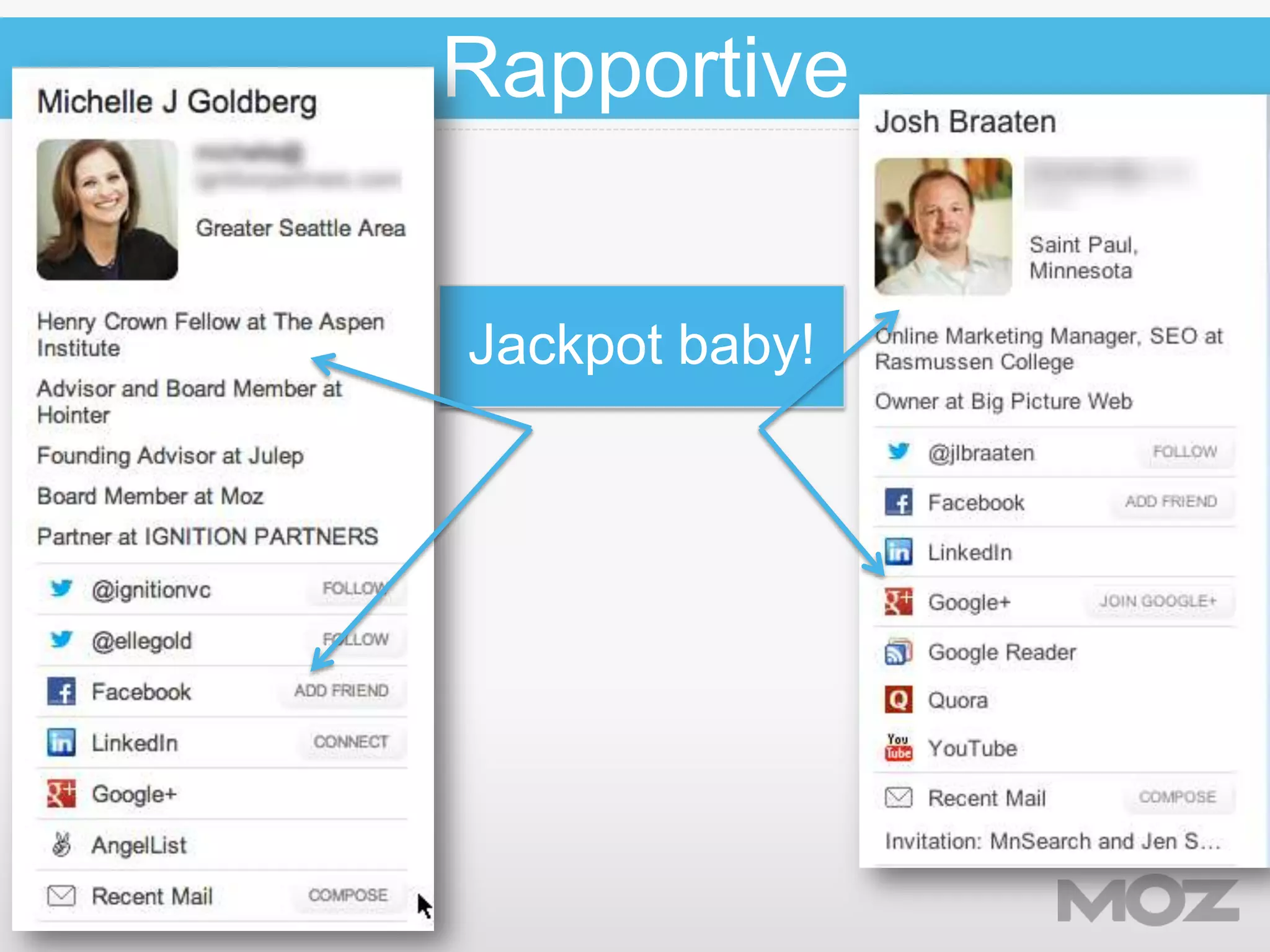 Rapportive
Jackpot baby!

@jennita

#MNSearch

 