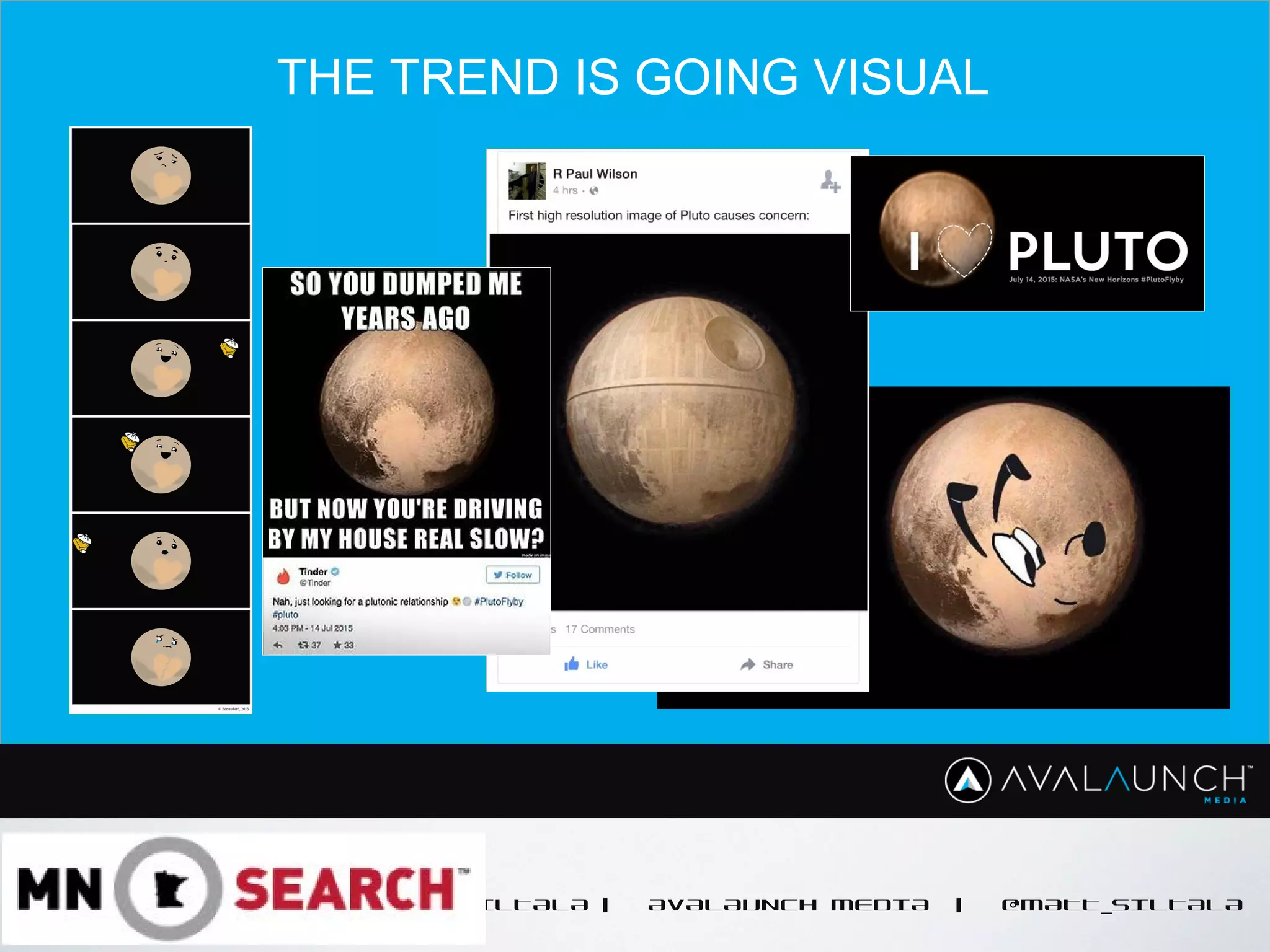 CONTENT GOES HERE
MATT SILTALA | AVALAUNCH MEDIA | @MATT_SILTALA
THE TREND IS GOING VISUAL
 