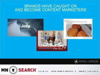 CONTENT GOES HERE
MATT SILTALA | AVALAUNCH MEDIA | @MATT_SILTALA
BRANDS HAVE CAUGHT ON
AND BECOME CONTENT MARKETERS
 