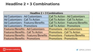 Headline 2 + 3 Combinations
@Matt_Umbro
 