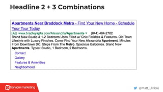 Headline 2 + 3 Combinations
@Matt_Umbro
 