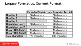 Legacy Format vs. Current Format
@Matt_Umbro
 