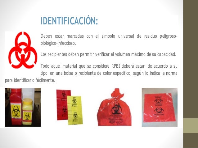 RPBI Residuos Peligrosos Biológico-Infecciosos