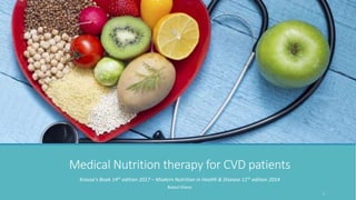 Medical Nutrition therapy for CVD patients
Krause’s Book 14th edition 2017 – Modern Nutrition in Health & Disease 11th edition 2014
Batoul Ghosn
1
 