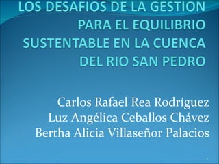 Carlos Rafael Rea Rodríguez Luz Angélica Ceballos Chávez Bertha Alicia Villaseñor Palacios 
