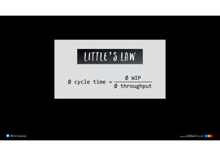 @klausleopold www.LEANability.com
Ø	cycle	time	=
Ø	WIP	
Ø	throughput
Little’s Law
 