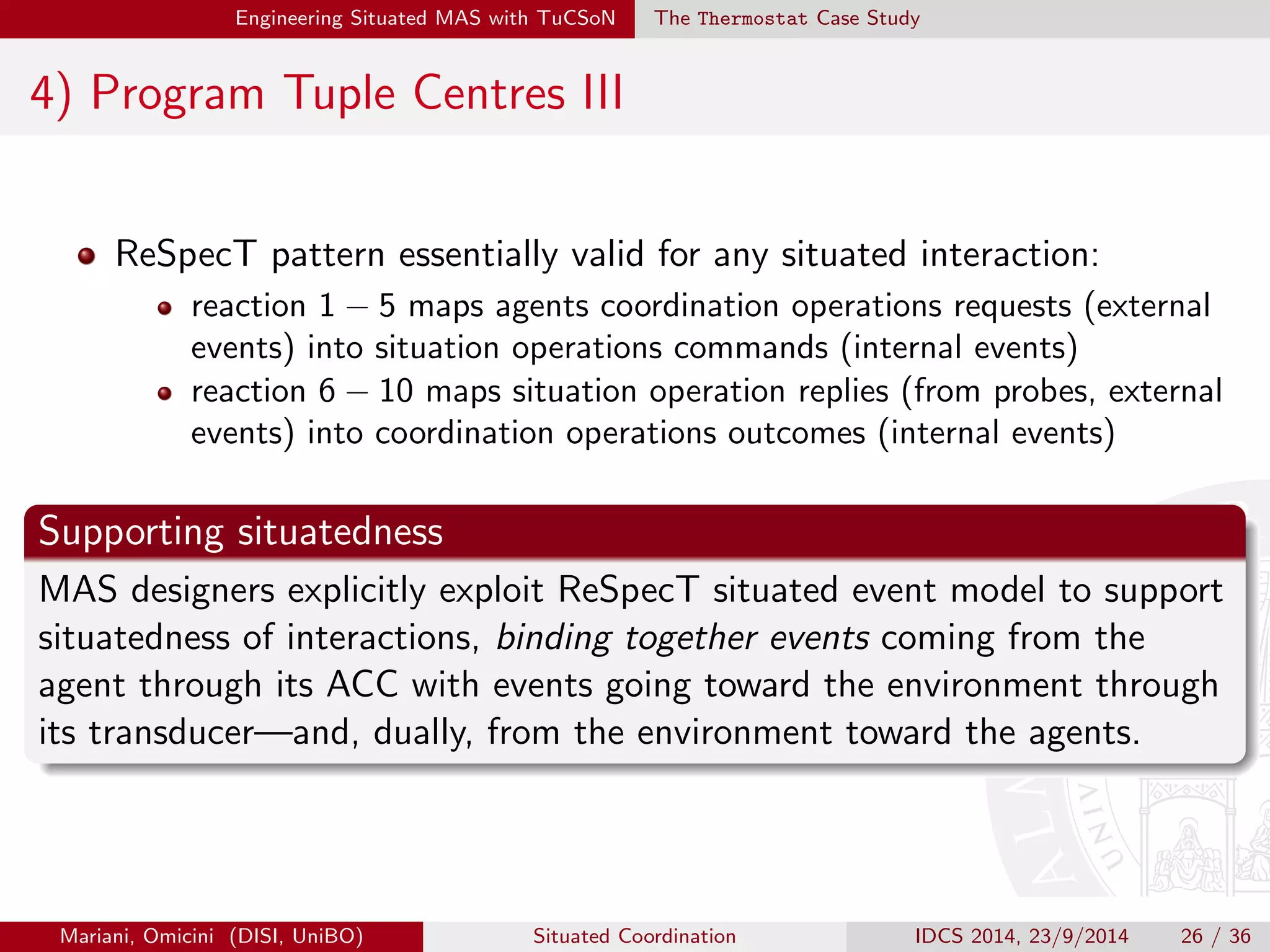 Engineering Situated MAS with TuCSoN The Thermostat Case Study 
3) Con 