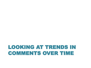 LOOKING AT TRENDS IN
COMMENTS OVER TIME
 