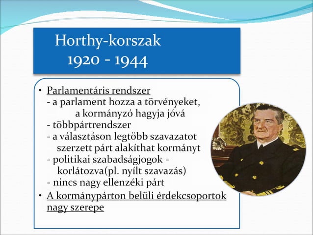 Nicholas Horthy Magyarország a Horthy-korszakban | PPT