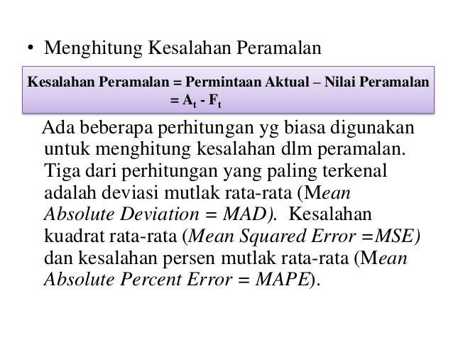 Contoh Cara Menghitung Mad Mse Mape Barisan Contoh