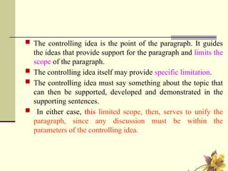 Comprehensive Guide to Paragraph Writing and Development Principles | PPT