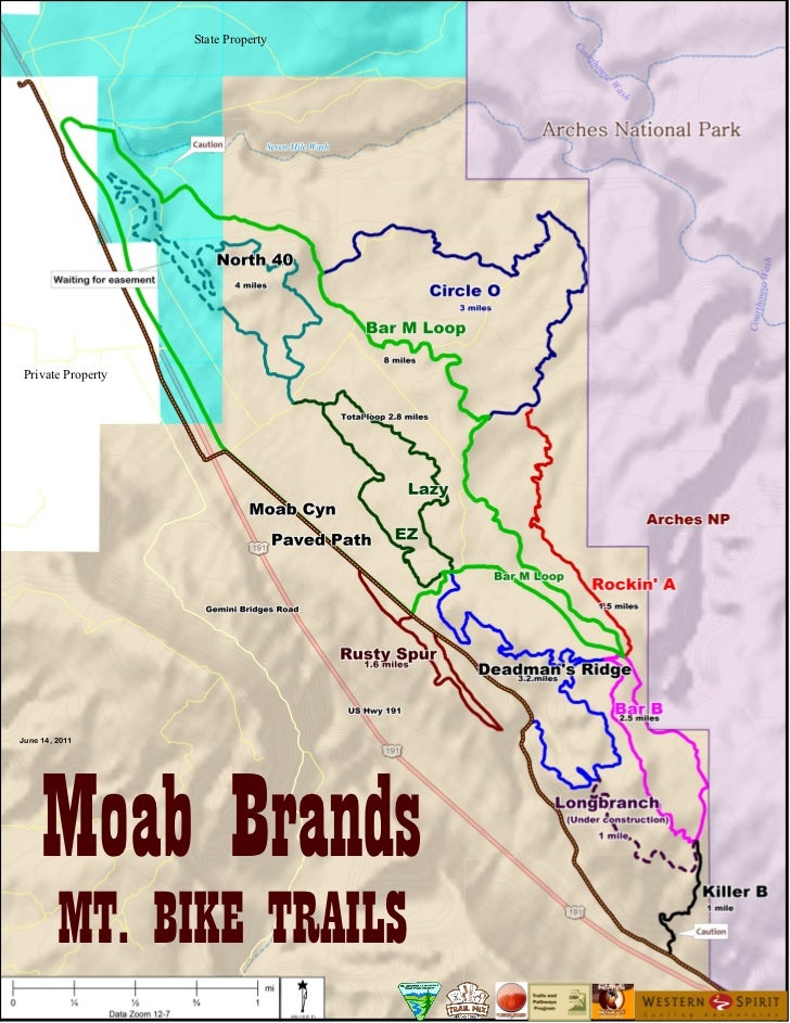 Moab Brands Trail Map Moab Brands Trail Map June 2011