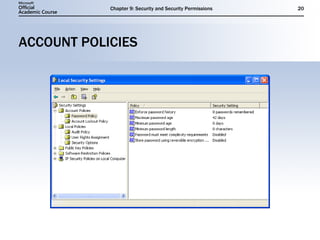 ACCOUNT POLICIES 