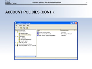 ACCOUNT POLICIES (CONT.) 