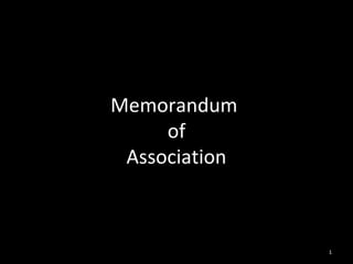 Memorandum
of
Association

1

 