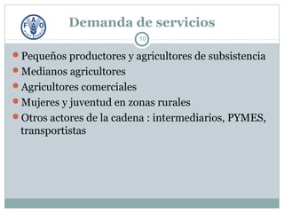 Servicios de Asesoramiento Agrícolas Orientados al Mercado :TENDENCIAS, DESAFÍOS Y LECCIONES APRENDIDAS