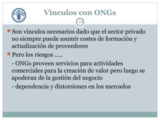 Servicios de Asesoramiento Agrícolas Orientados al Mercado :TENDENCIAS, DESAFÍOS Y LECCIONES APRENDIDAS