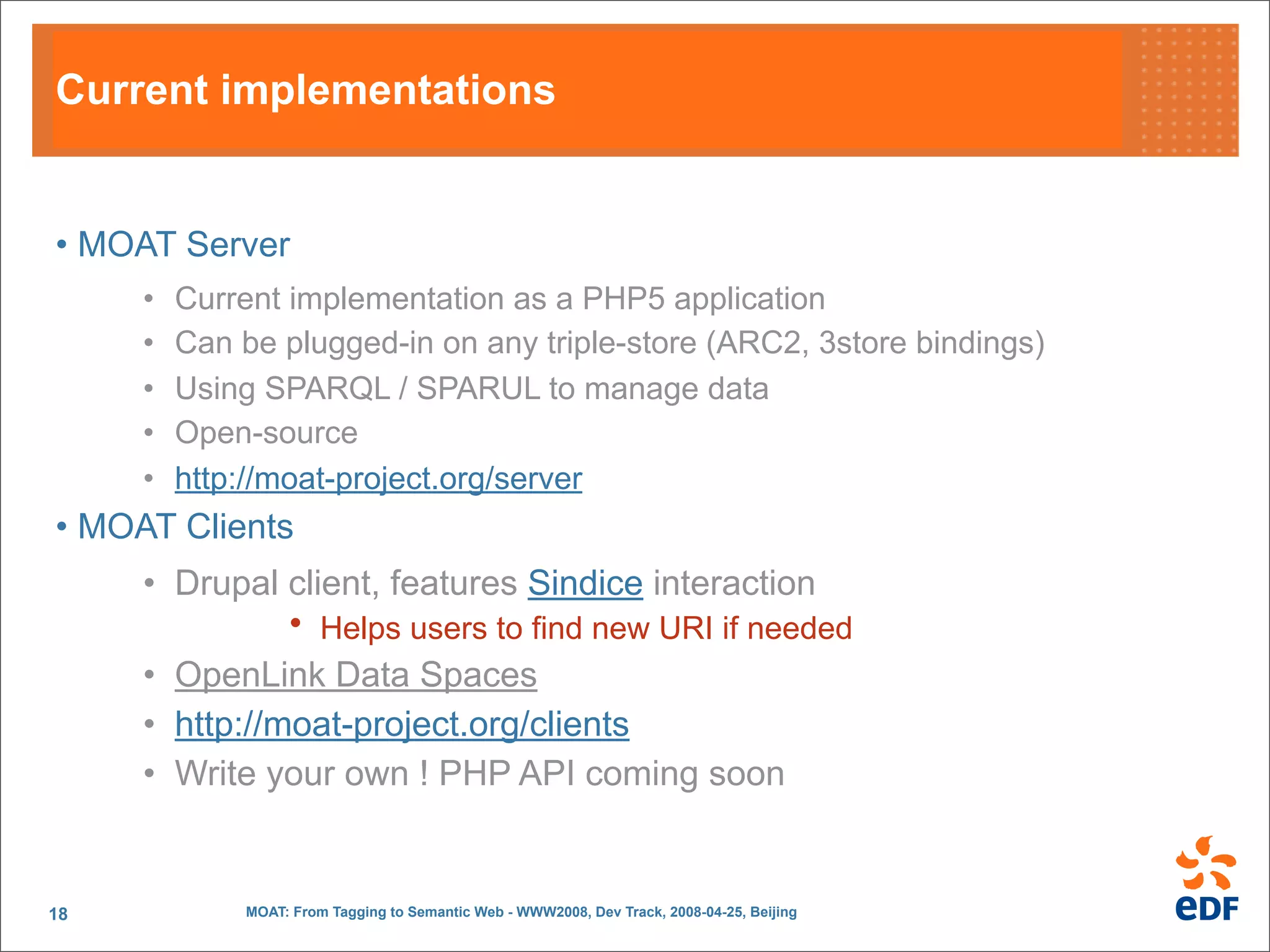 MOAT: From Tagging to Semantic Web