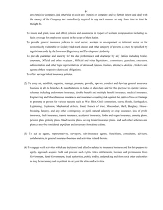 Format Of Main Object Clause of Various Types of Companies as Per